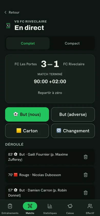 Coup de sifflet final : 90:00 +02:00, match terminé.